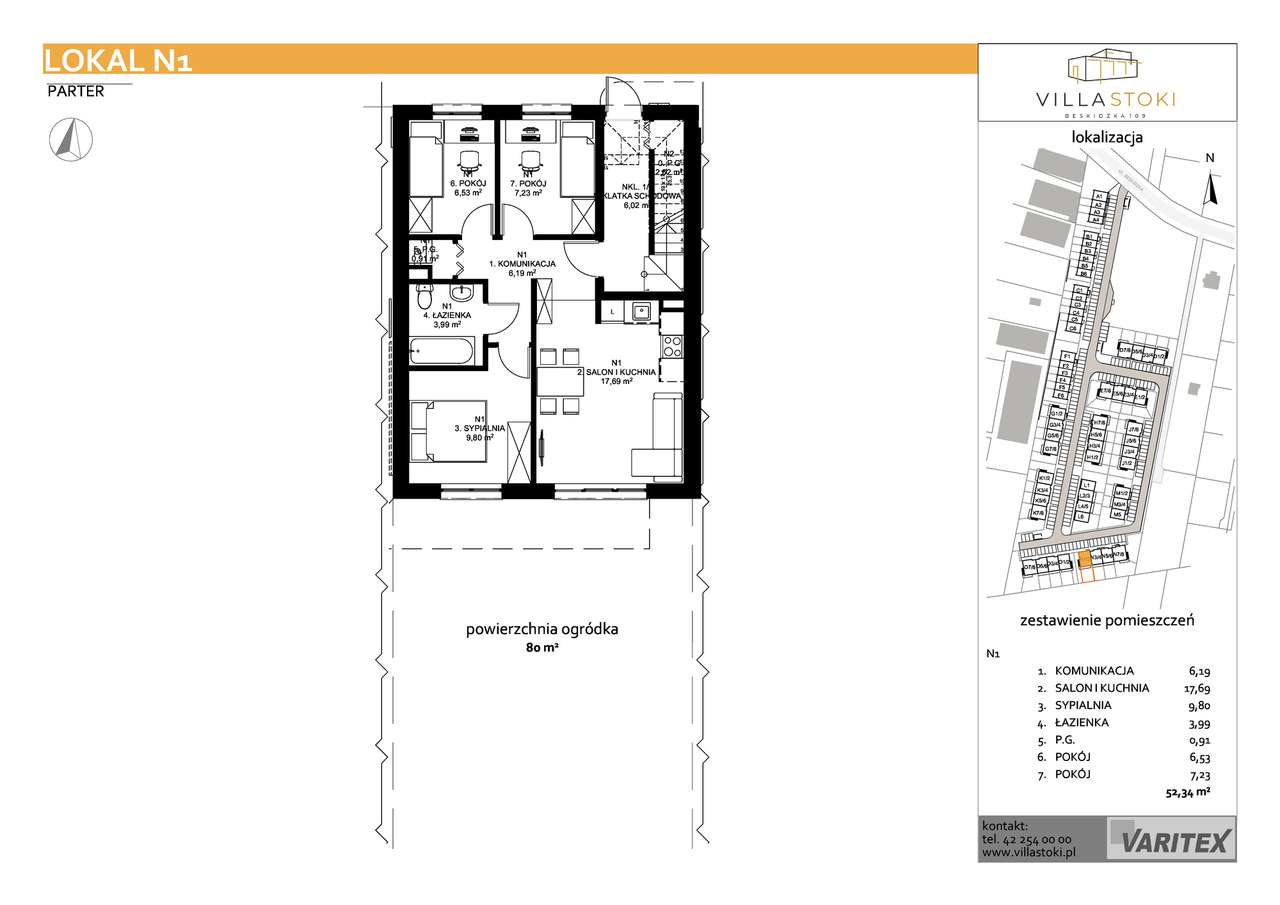 4-pokojowe mieszkanie 52m2 + ogródek Bezpośrednio - Pełny obrazek: 2/7