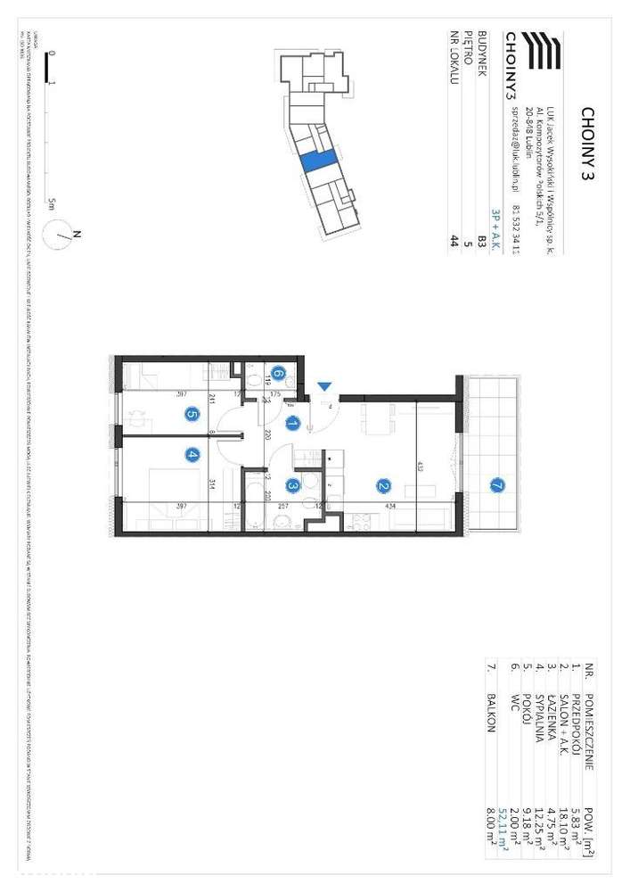 B3 Mieszkanie nr 44 - Pełny obrazek: 3/8