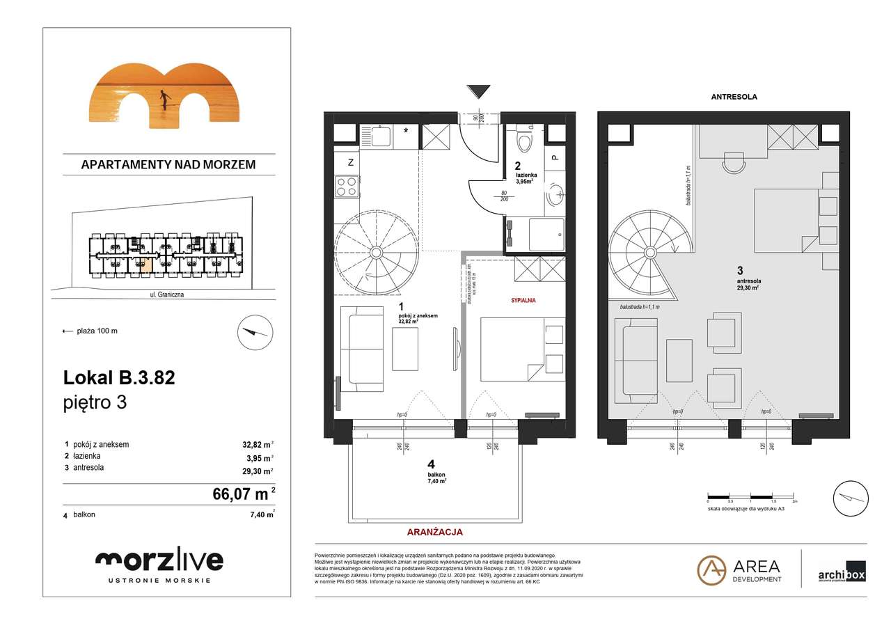 Mieszkanie nad morzem z antresolą |100 m. od plaży - Pełny obrazek: 2/6