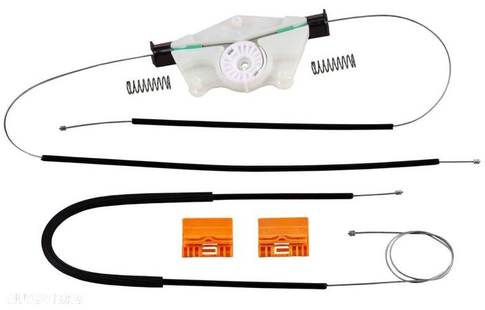 Kit reparatie macara geam fata VW Touareg (7L) 10.2002-12.2006 electrica fata dreapta (cablu role si suport geam) - 1