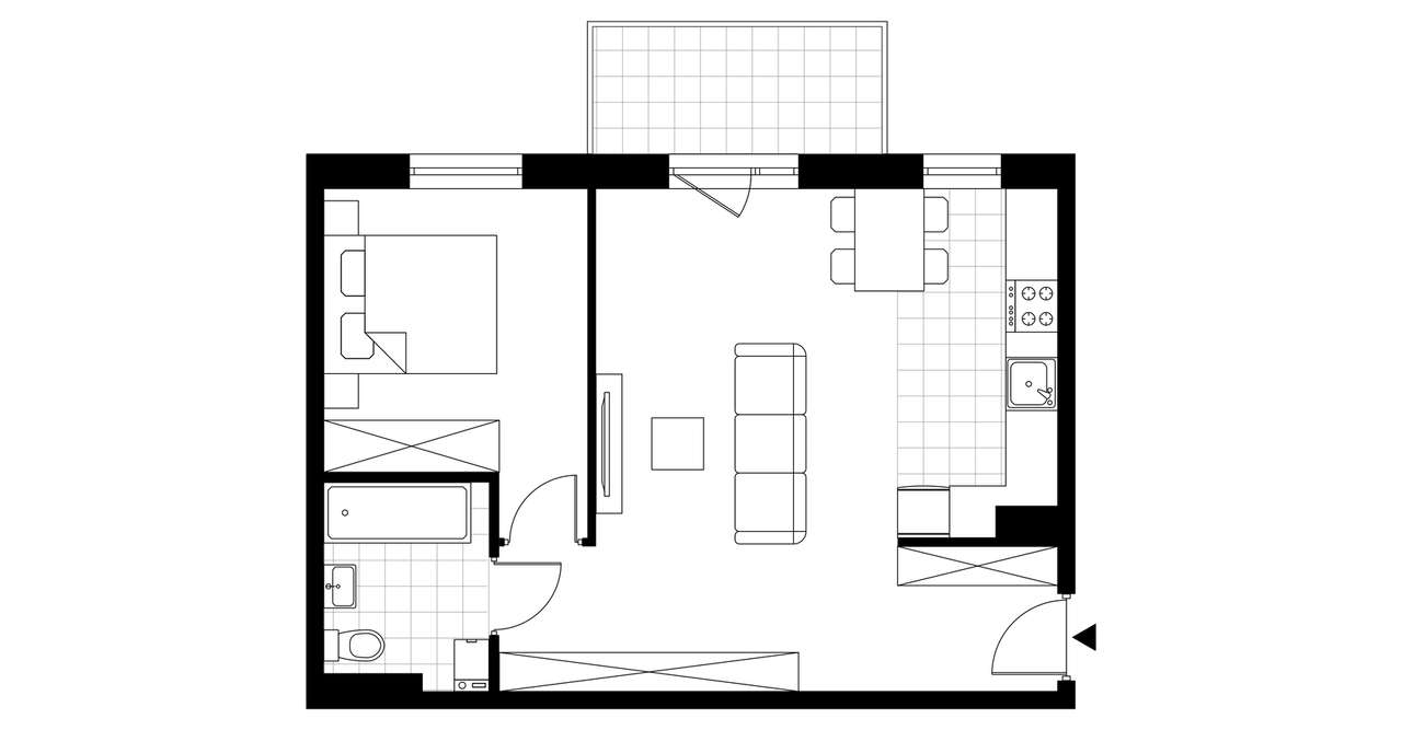 2-pokojowe mieszkanie 47m2 + balkon Bez Prowizji - Pełny obrazek: 3/4