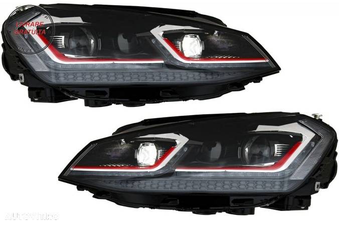 Faruri LED cu Semnal Dinamic cu Grila VW Golf 7 VII (2013-2017) R Design- livrare gratuita - 12