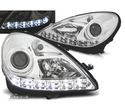 FARÓIS LUZ DIURNA LED PARA MERCEDES SLK R171 04-11 FUNDO CROMADO - 1