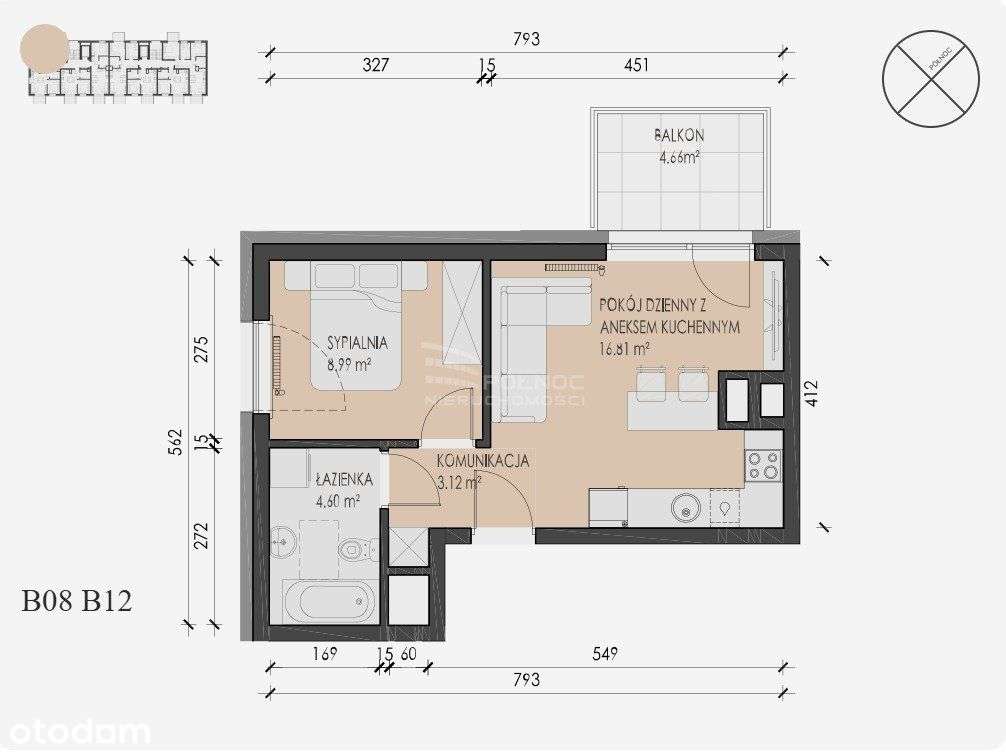 Nowe Aleje - apartament 33,55 m2 - Pełny obrazek: 5/11
