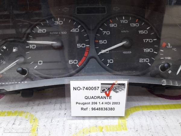 Quadrante Peugeot 206 1.4 HDi 69Cv de 2003 - Ref: 9648836380 - NO740057 - 2