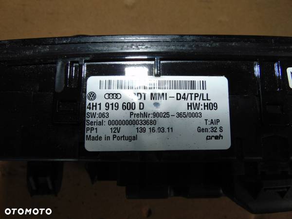 PANEL STEROWANIA RADIA MMI AUDI A8 D4 4h1919600d - 2