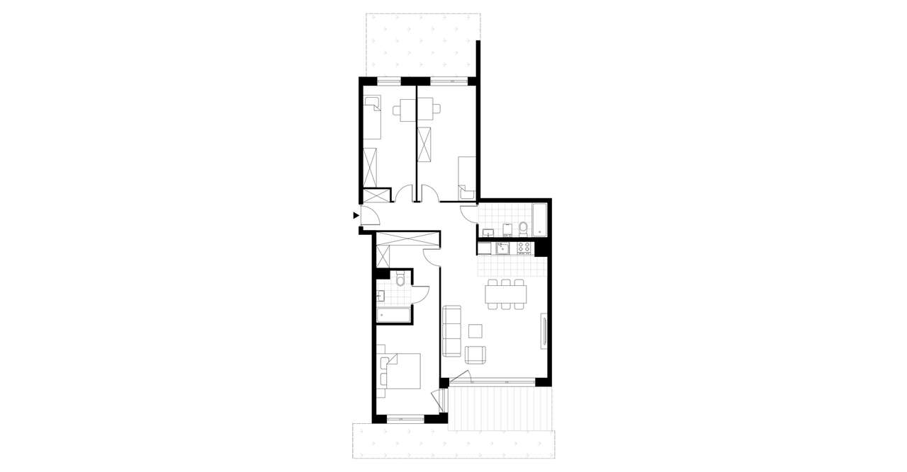 4-pokojowe mieszkanie 93m2 + 2 ogródki - Pełny obrazek: 3/8