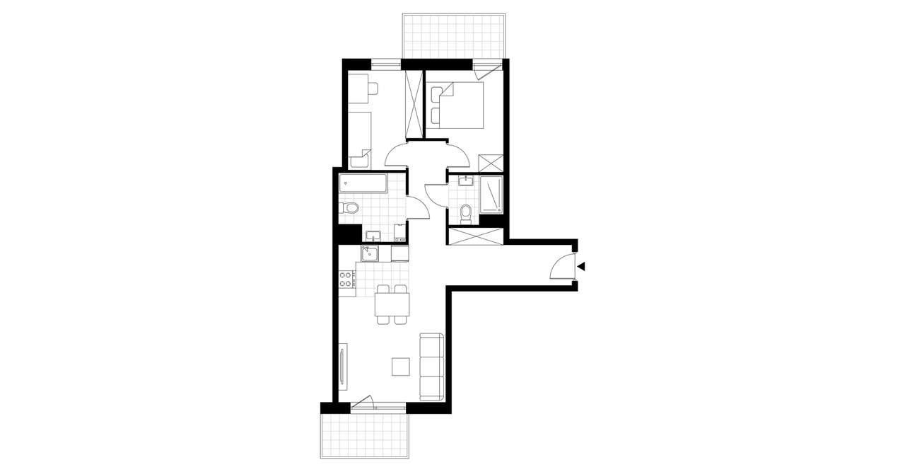 3-pokojowe mieszkanie 60m2 + 2 balkony - Pełny obrazek: 3/8