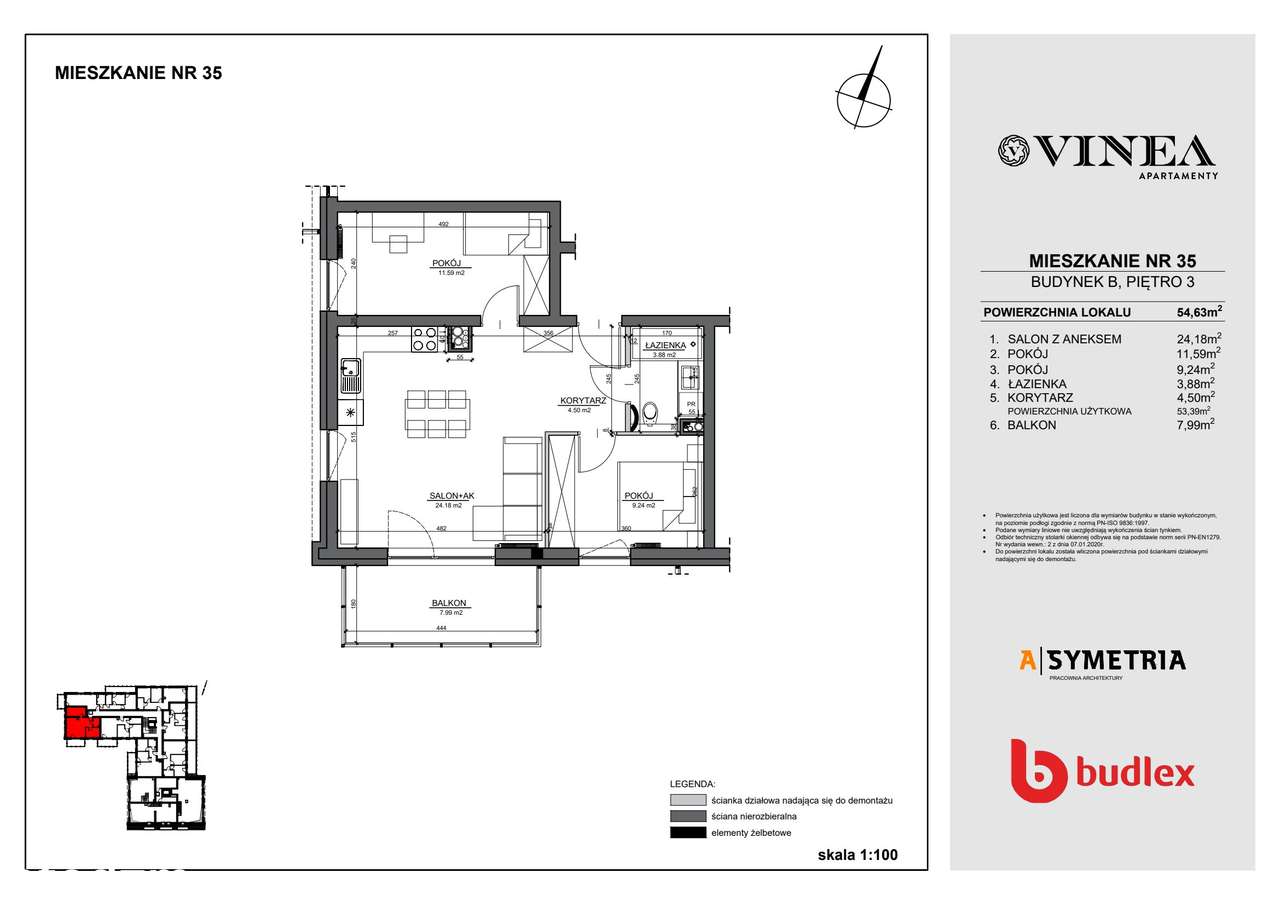 3-pokojowe mieszkanie 53m2 + balkon Bez Prowizji - Pełny obrazek: 2/7