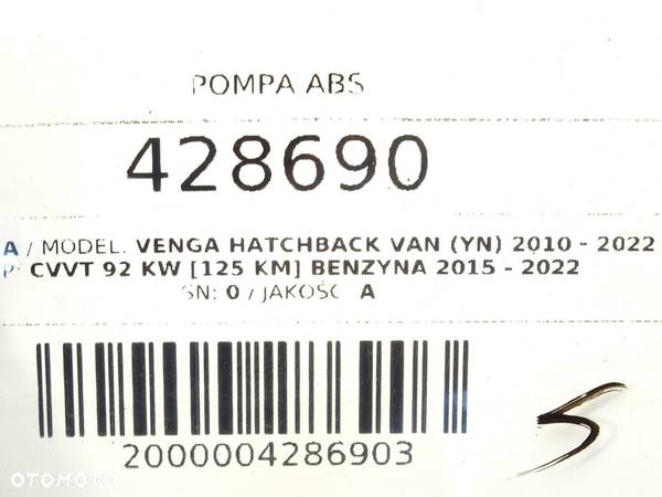 POMPA ABS KIA VENGA Hatchback Van (YN) 2010 - 2022 CVVT 92 kW [125 KM] benzyna 2015 - 2022 - 6