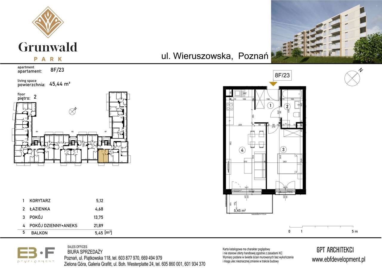 Grunwald Park | mieszkanie 2-pok. | 8F_23 - Pełny obrazek: 2/7