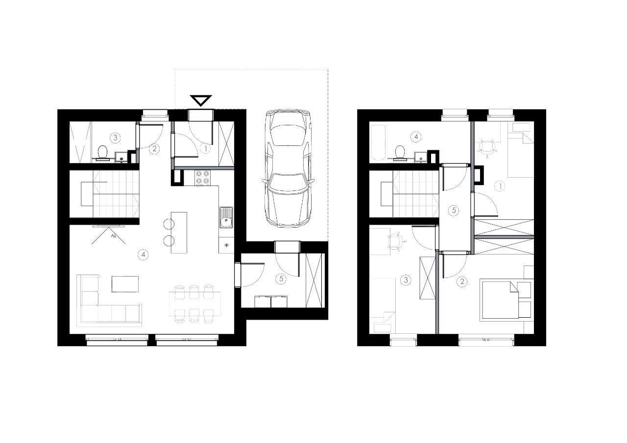 Dom 4- pokojowy o powierzchni 96,85 m2 + ogród - Pełny obrazek: 4/9