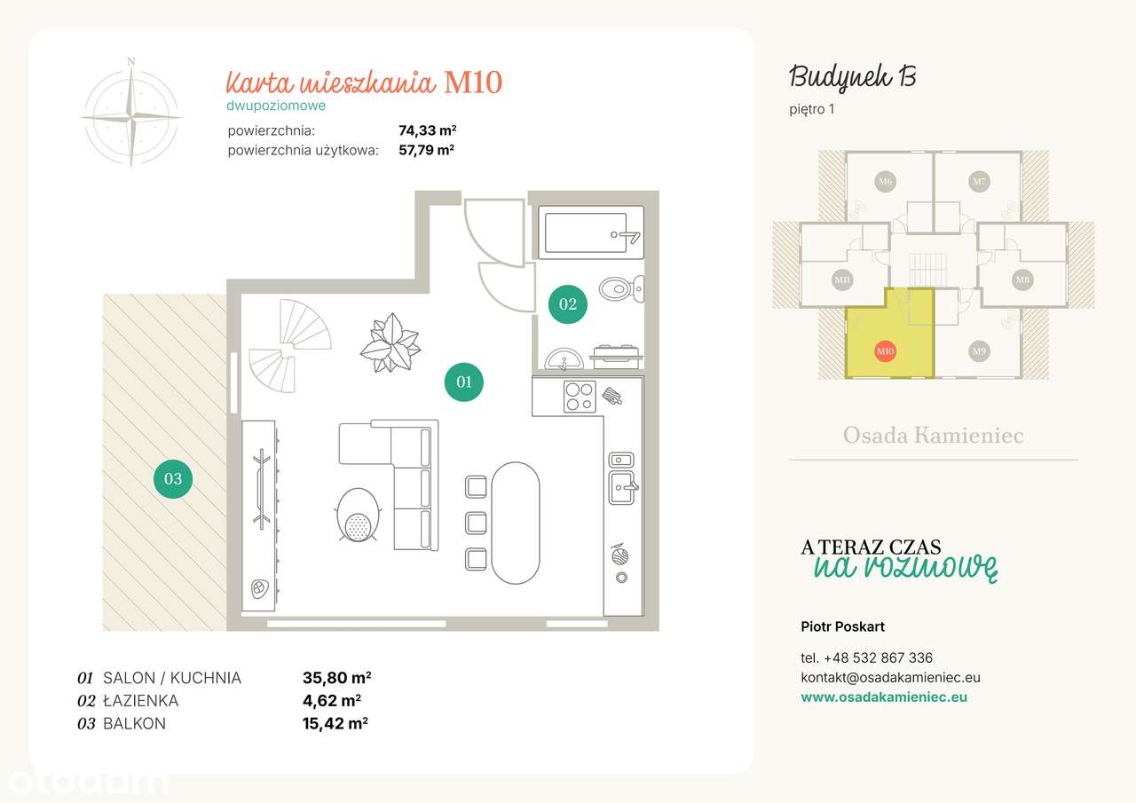 Osada Kamieniec|mieszkanie z loggią| B_M10 - Pełny obrazek: 2/9
