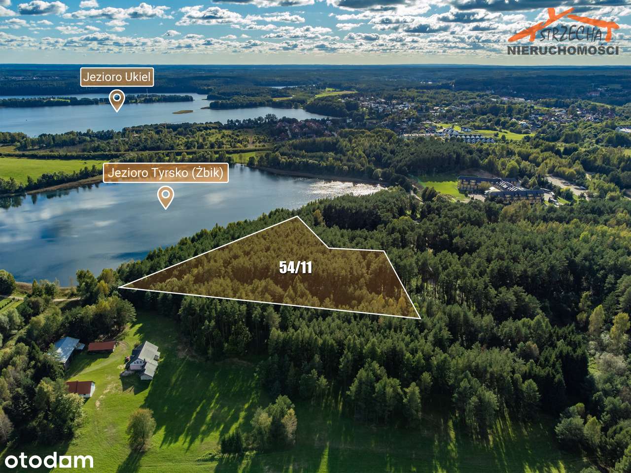 Działka z linią jeziora i z  planem zabud jednorodzinna lub turystyka-2