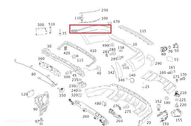 MERCEDES GL W164 Listwa chrom zderzaka lewa tyl OE - 3