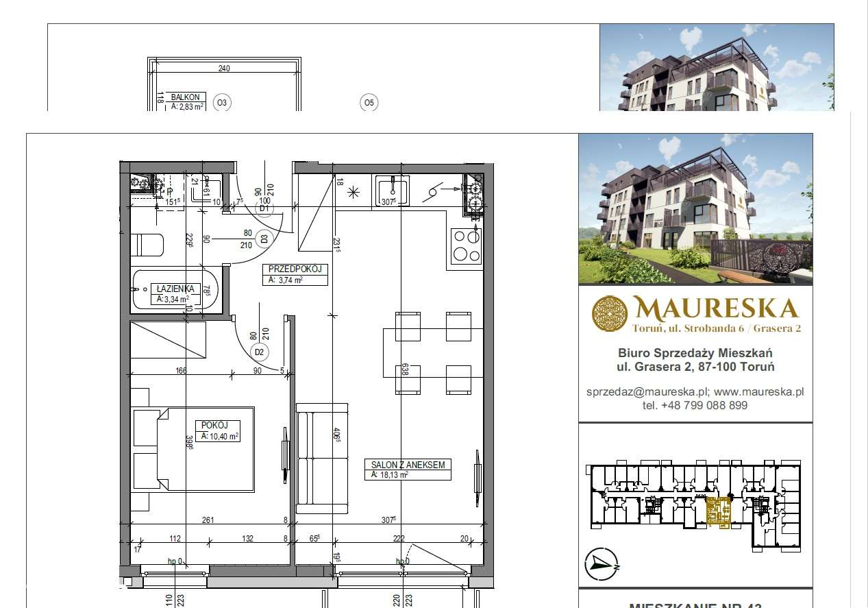 Osiedle Maureska | mieszkanie 2-pok. | C.43 - Pełny obrazek: 2/7