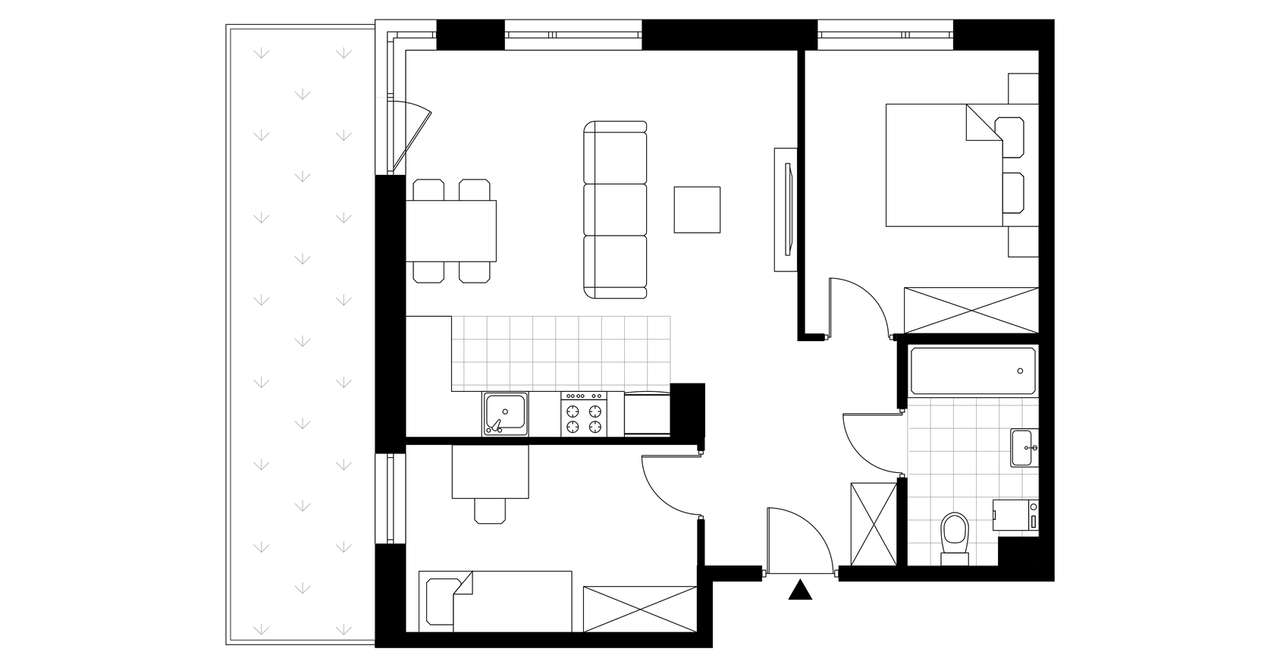3-pokojowe mieszkanie 57m2 + ogródek Bezpośrednio - Pełny obrazek: 3/8