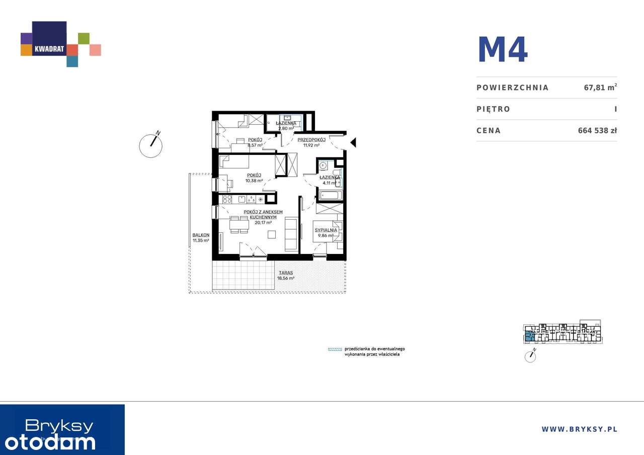 K​W͏A​D​R͏A​T I​I  | mieszkanie 4-pok. | M4 - Pełny obrazek: 3/7