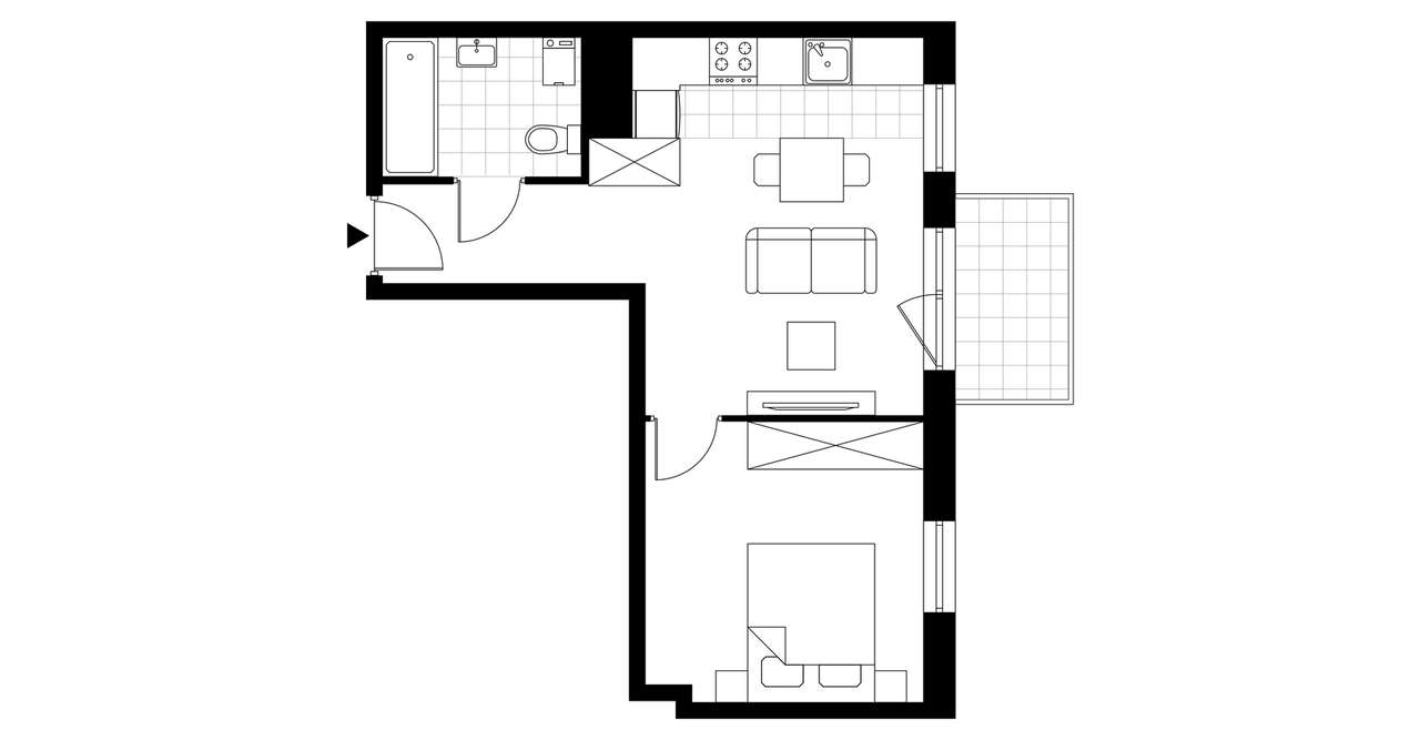 2-pokojowe mieszkanie 38m2 + balkon Bezpośrednio - Pełny obrazek: 4/9