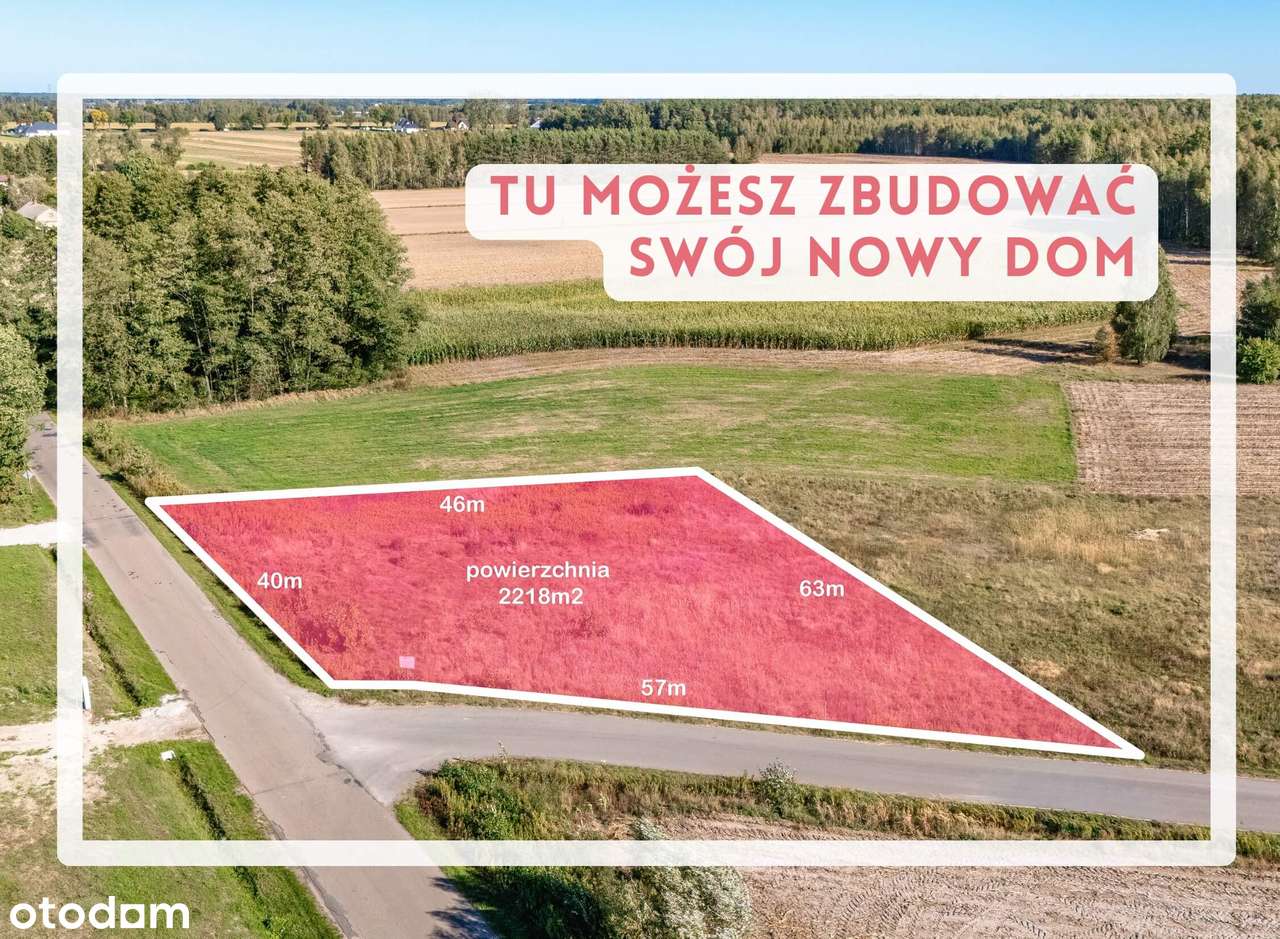 Działka budowlana 2218 m² – MPZP | dobry dojazd S17, spokojna okolica - Pełny obrazek: 1/11