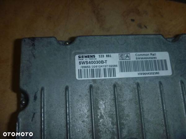 PEUGEOT 307 2.0 HDI KOMPUTER STEROWNIK SILNIKA SW9646449280 - 2