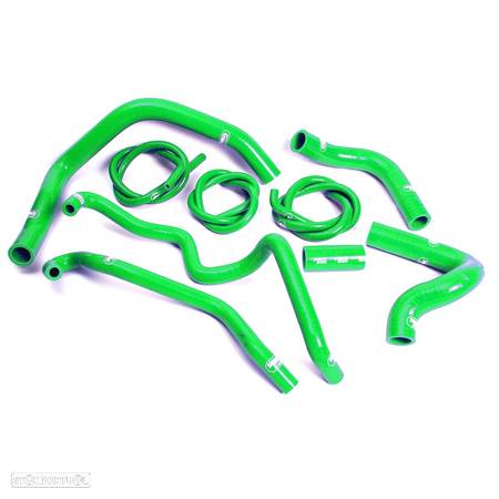 kit tubos radiador samco verde kawasaki zx10r 2004 - 2005 - 1