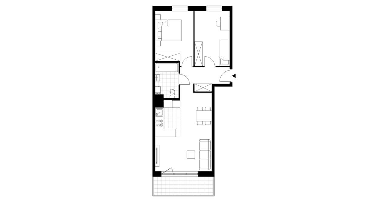 3-pokojowe mieszkanie 55m2 + loggia - Pełny obrazek: 4/9