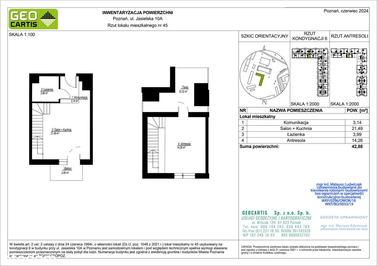 2-pokojowe mieszkanie 42m2 + 2 tarasy Bez Prowizji - Pełny obrazek: 2/9