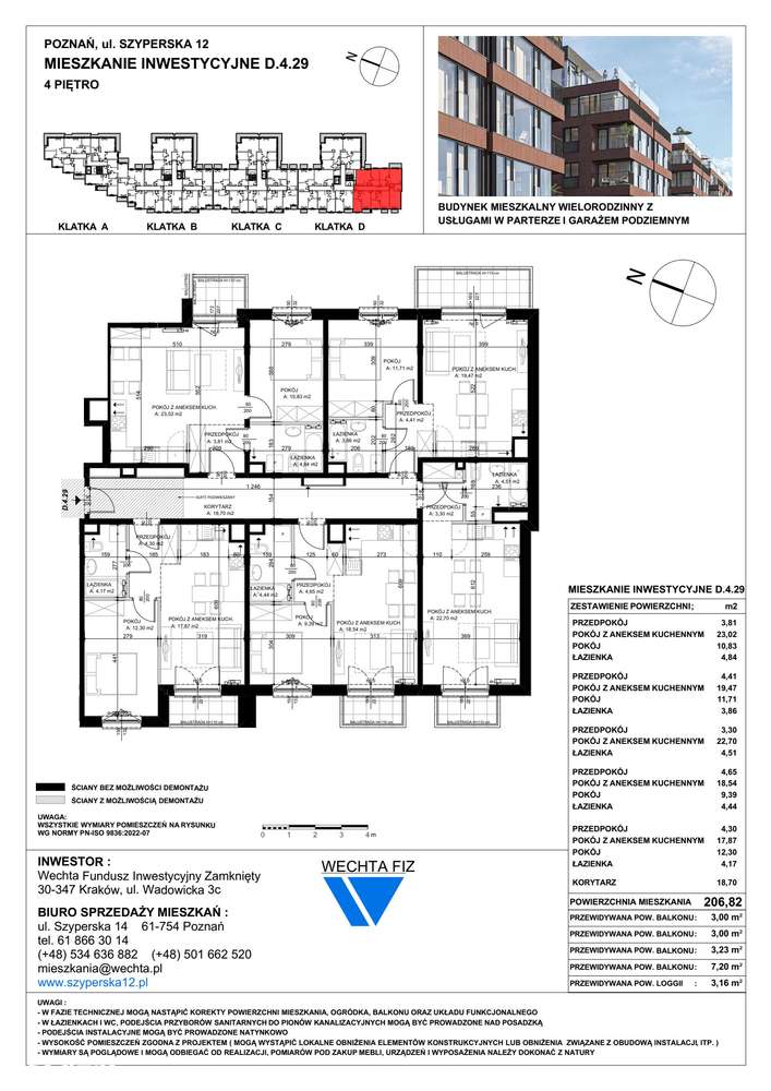 9-pokojowe mieszkanie 206m2 + 4 balkony - Pełny obrazek: 2/7