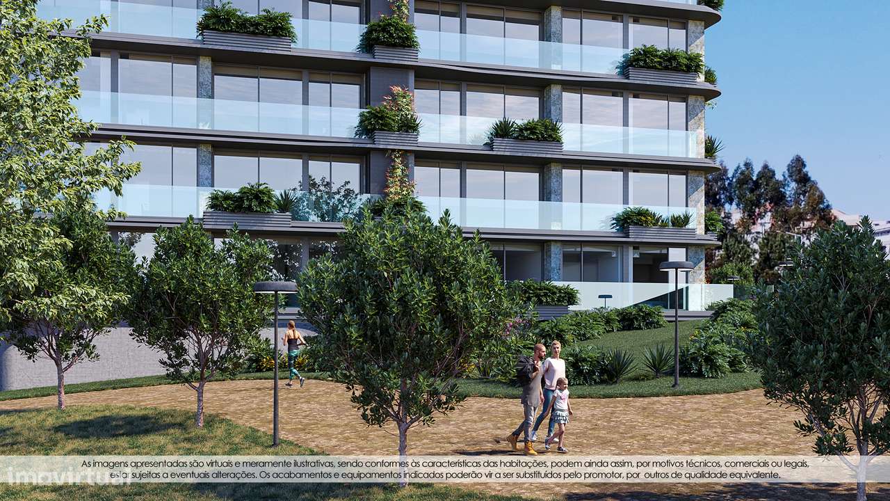 T2 NOVO com 2 Frentes, 2 Varandas (9,7m2), 2 frentes, lugar de garagem-10