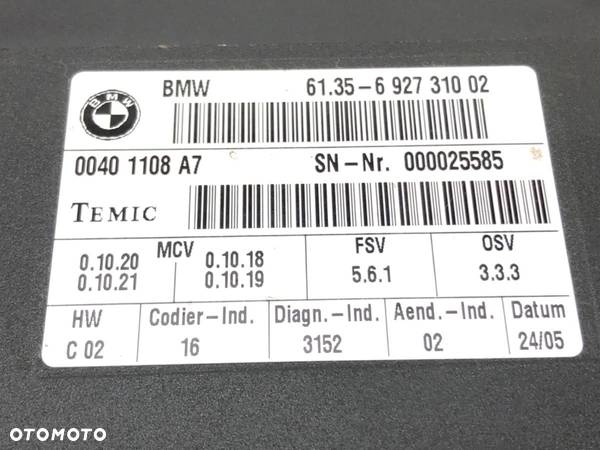 MODUŁ FOTELA BMW 5 (E60) 2001 - 2010 530 d 160 kW [218 KM] olej napędowy 2002 - 2005 6927310 - 4