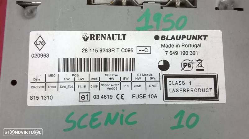 Rádio - 281159243R / 7649190391 [Renault Scenic III] - 4