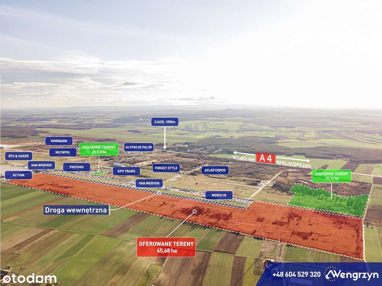 Autostrada A4, teren inwestycyjny 45,68 ha z PNB! media,idealny dojazd-7