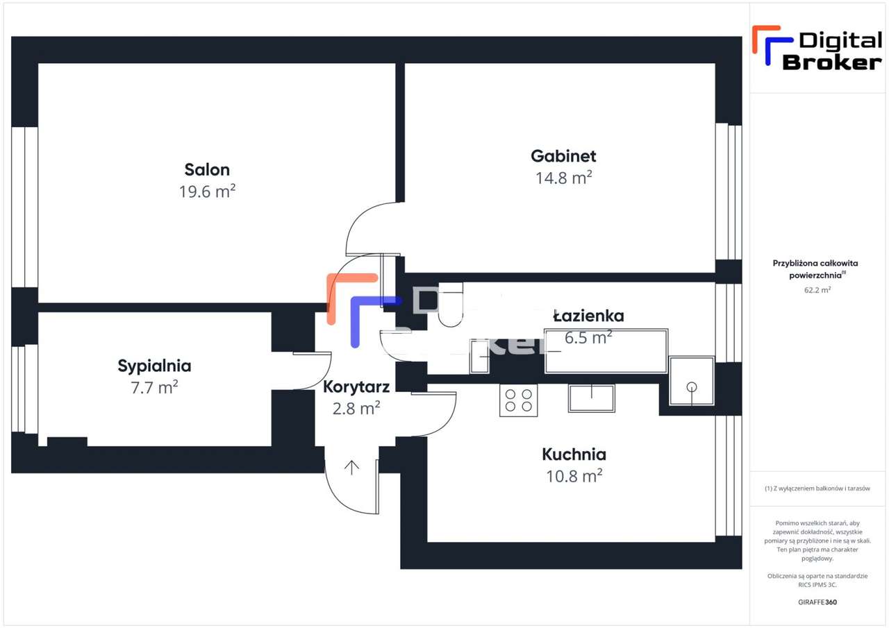 ⭐️3 pok, przestronne, prysznic+wanna!⭐️ - Pełny obrazek: 5/8