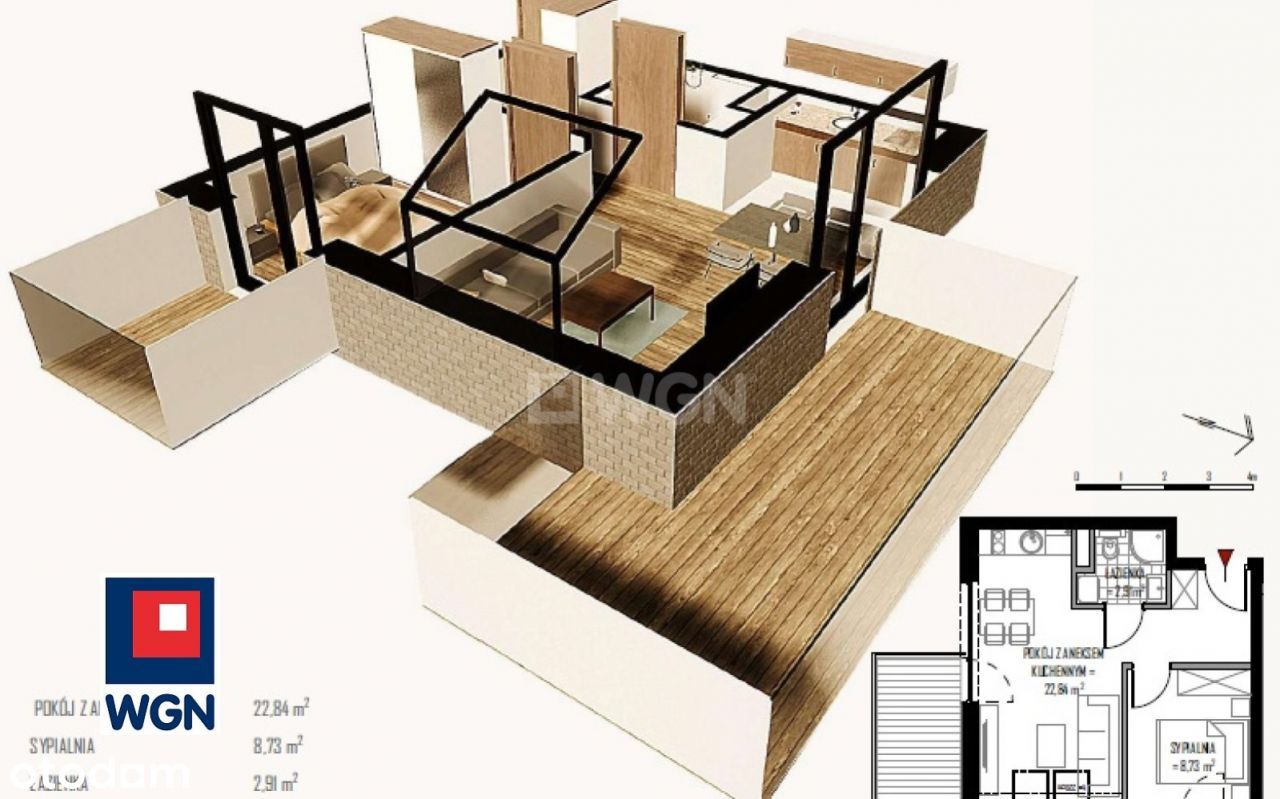 Mieszkanie, 30,70 m², Niechorze