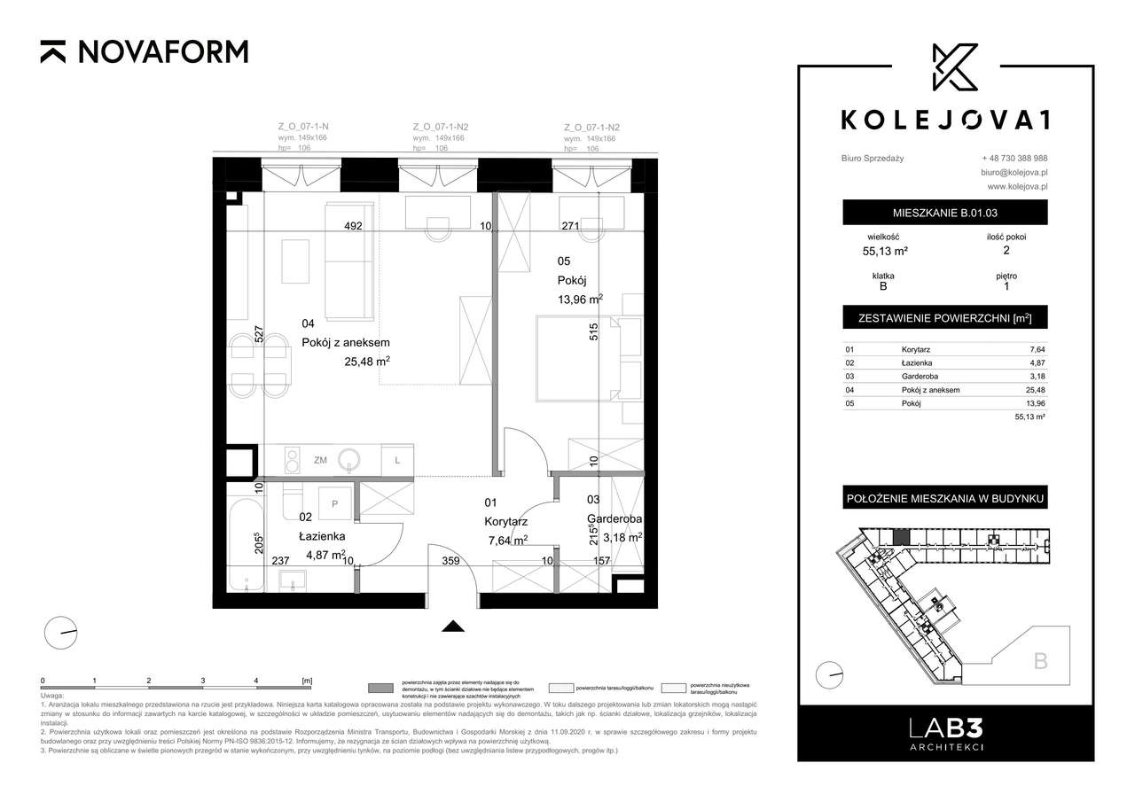 Kolejova 1 | mieszkanie 2-pok. | B.01.03 - Pełny obrazek: 2/9