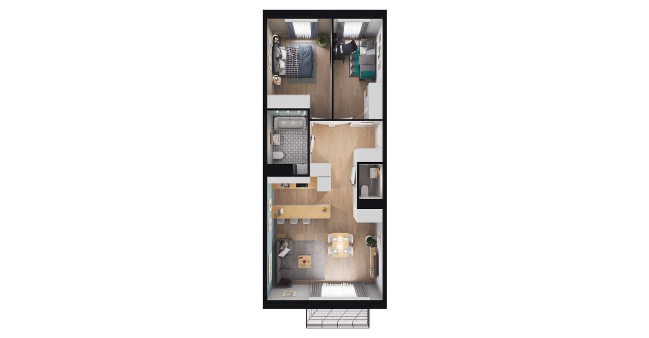 3-pokojowe mieszkanie 65m2 + balkon Bezpośrednio - Pełny obrazek: 3/9