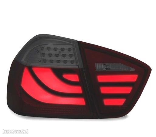 FAROLINS PARA BMW E91 05-08 LED VERMELHO FUMADO ESCURO - 1