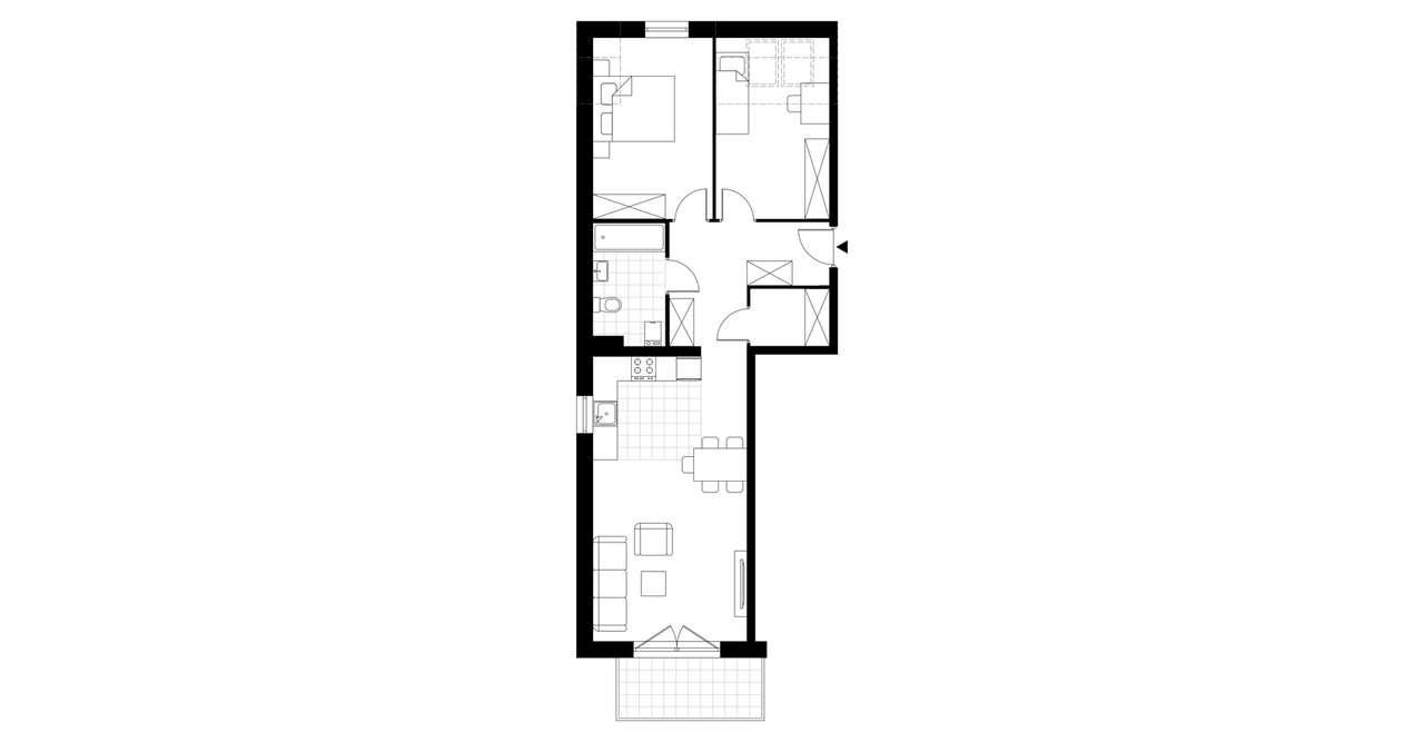 3-pokojowe mieszkanie 63m2 + balkon - Pełny obrazek: 3/8