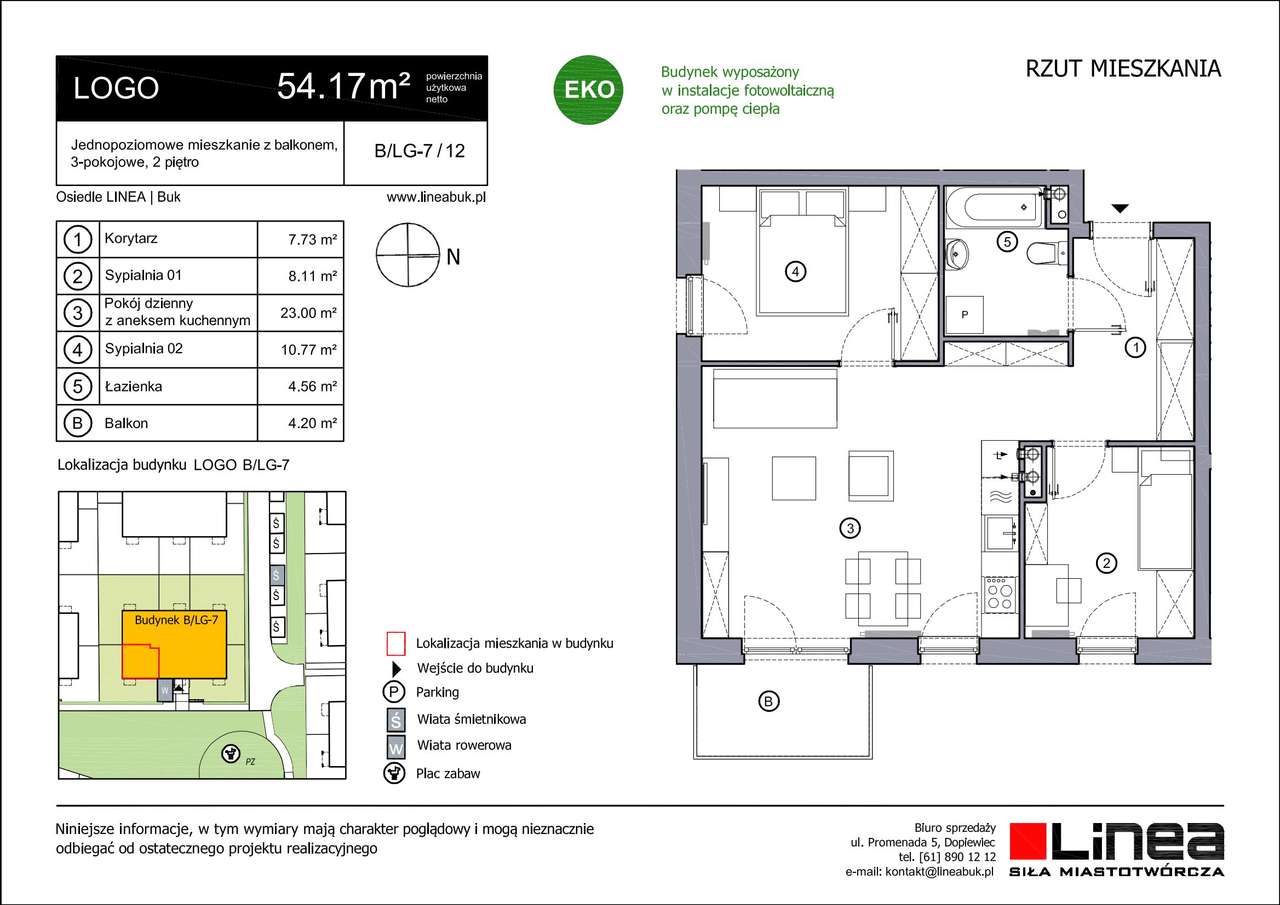 Osiedle Linea | mieszkanie 2-pok. | B_L​G_7_12 - Pełny obrazek: 2/4