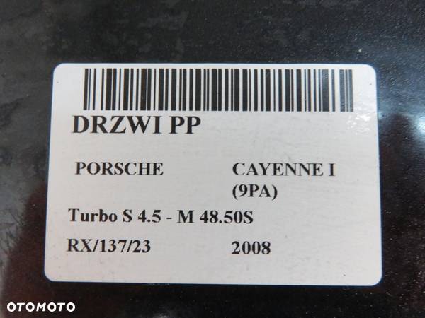 DRZWI PRAWE PRZEDNIE PORSCHE CAYENNE I (9PA) LC9Z - 3