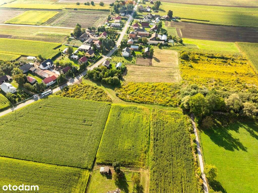 Płaska, prostokątna działka 33 km do Krakowa-1