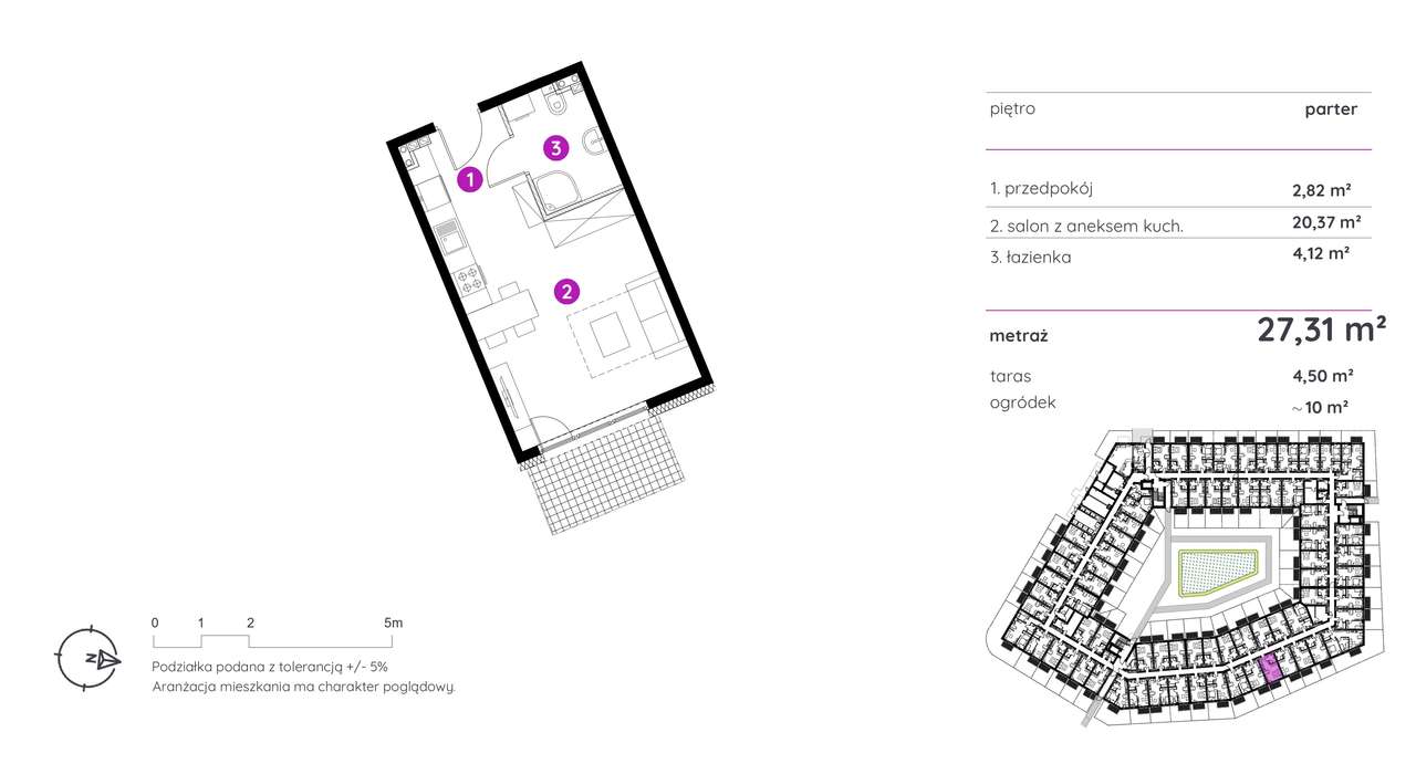 Gdańsk Śródmieście 28 m2 - ekspozycja wschodnia - 23% VAT w cenie - Pełny obrazek: 5/5