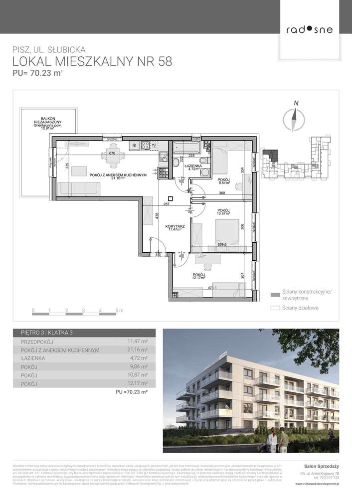 4-pokojowe mieszkanie 69m2 + balkon Bez Prowizji - Pełny obrazek: 2/5