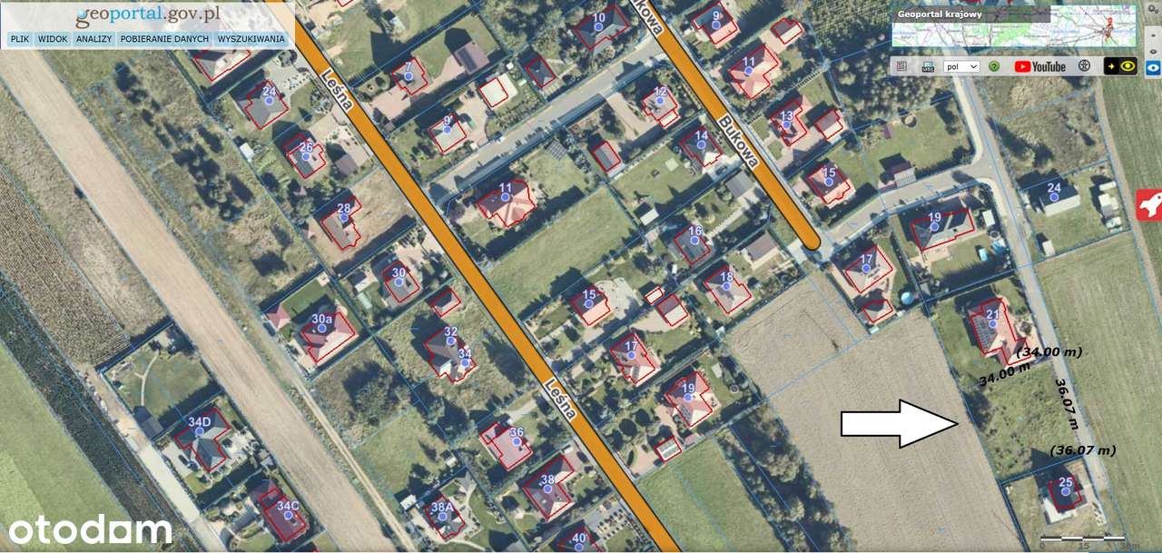 Na sprzedaż działka budowlana – Branno, ul. Bukowa - Pełny obrazek: 2/6