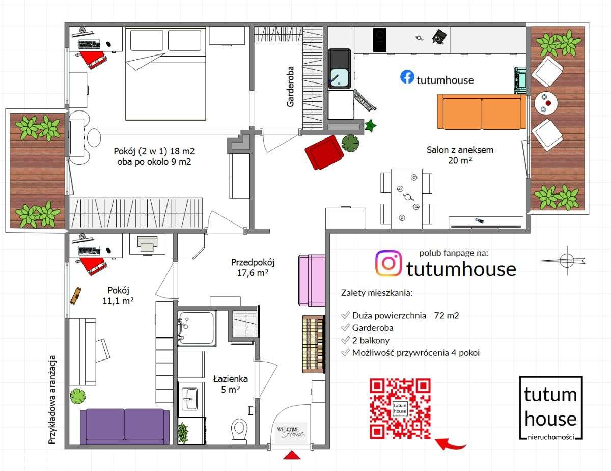 Mieszkanie pełne ciepła, dobrej energii | 2xbalkon-2