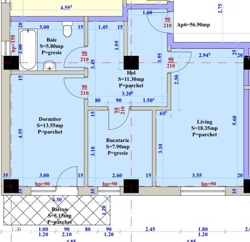 Apartament nou, intabulat,  model decomandat etaj intermediar-17