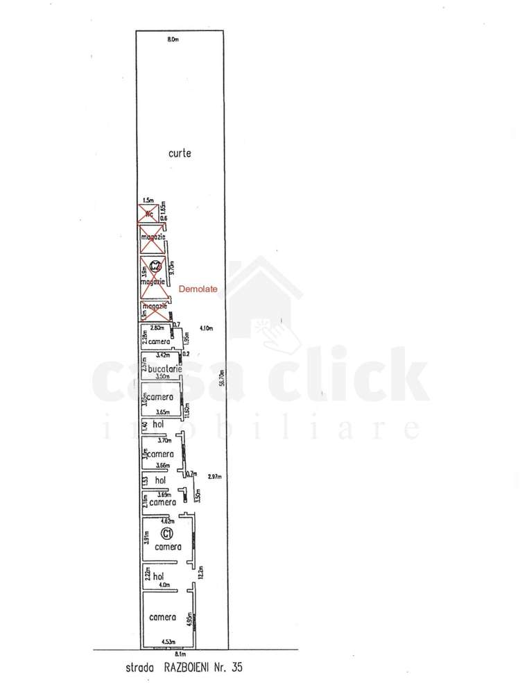 Teren 458 mp cu casă de 164 mp, Str. Războieni-Basarabiei-9