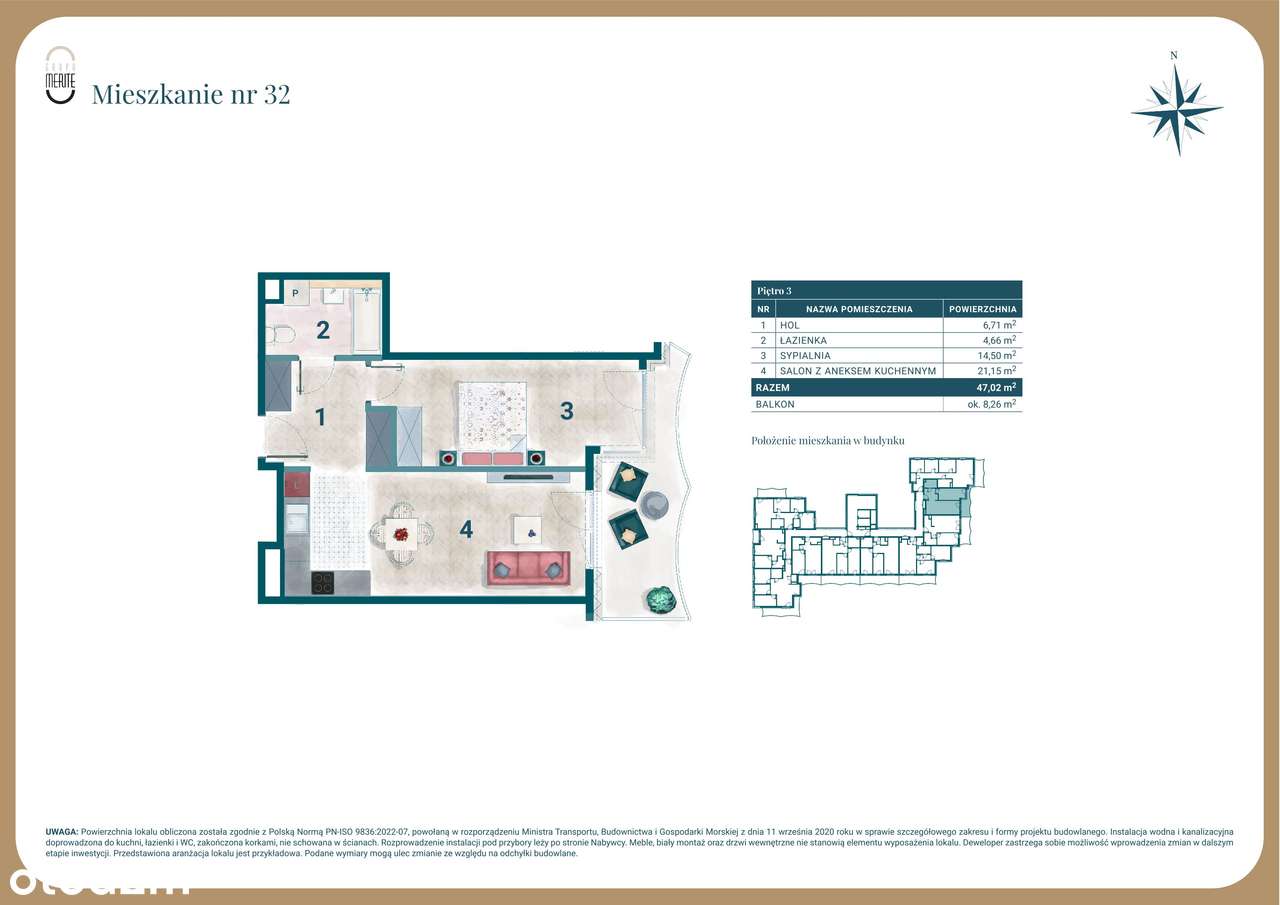 Merite Serena | mieszkanie 2-pok. | 32 - Pełny obrazek: 4/13