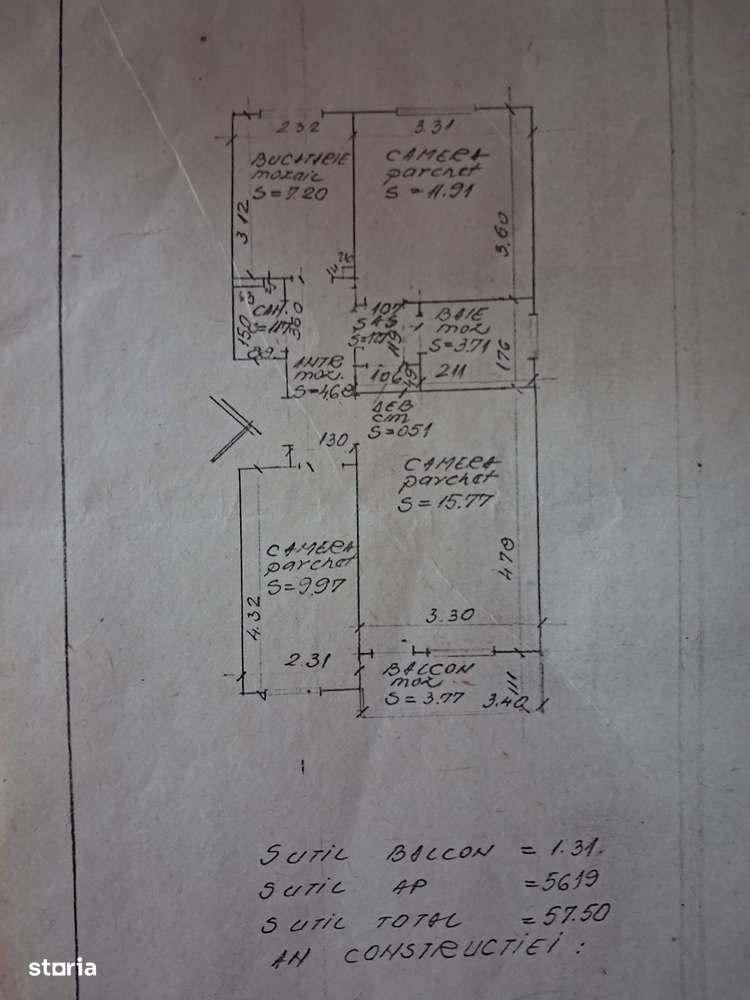 Ap. 3 camere decomandate, etaj 2 – Grigorescu, zona Tăietura Turcului
